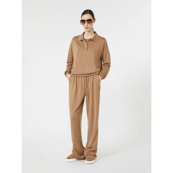 Max Mara Alpaca Wool Fleece Jersey Sweater in Camel | Sweaters | Coveti