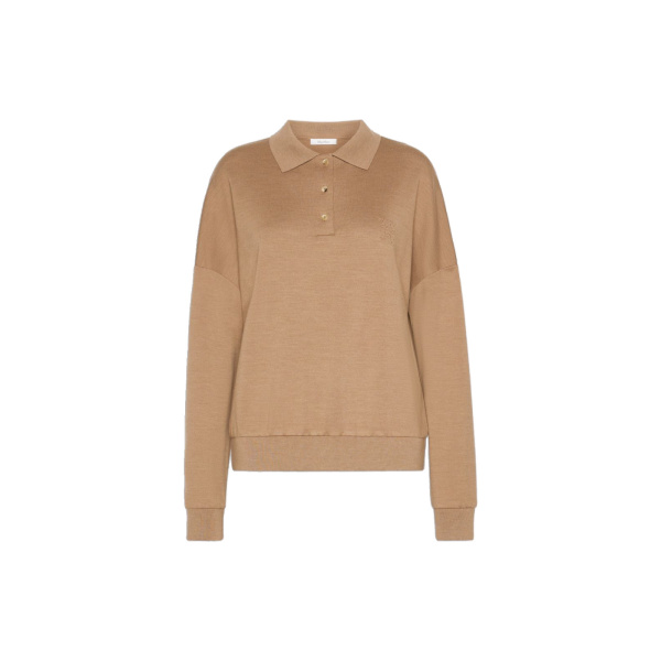 Max Mara Alpaca Wool Fleece Jersey Sweater in Camel | Sweaters | Coveti