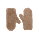 Max Mara Alpaca and Cashmere Teddy Mittens in Beige Golden | Gloves | Coveti