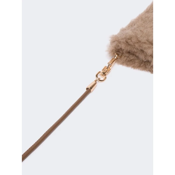 Max Mara Alpaca and Cashmere Teddy Mittens in Beige Golden | Gloves | Coveti