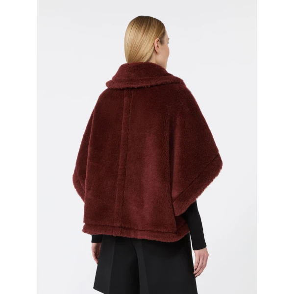 Max Mara Alpaca and Wool Teddy Boxy Cape in Rust | Coats | Coveti
