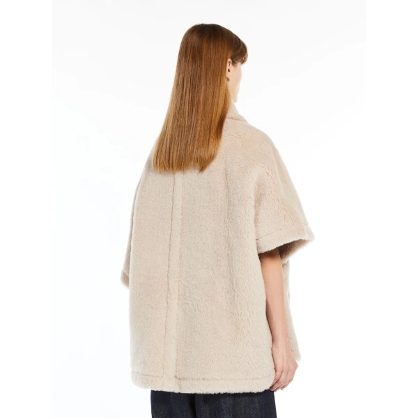 Max Mara Alpaca and Wool Teddy Cape in Beige | Coats | Coveti
