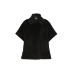 Max Mara Alpaca and Wool Teddy Cape in Black | Coats | Coveti
