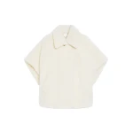 Max Mara Alpaca and Wool Teddy Cape in Optical White | Coats | Coveti