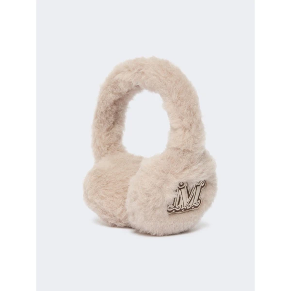 Max Mara Alpaca and Wool Teddy Earmuffs in Beige | Hats | Coveti