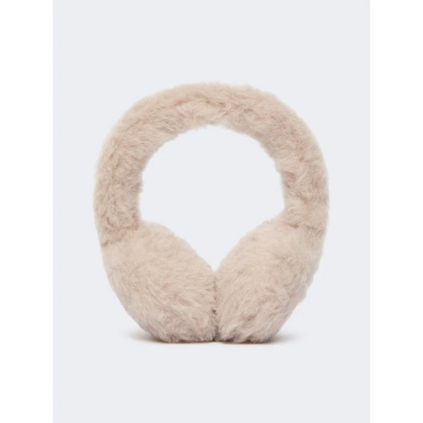 Max Mara Alpaca and Wool Teddy Earmuffs in Beige | Hats | Coveti