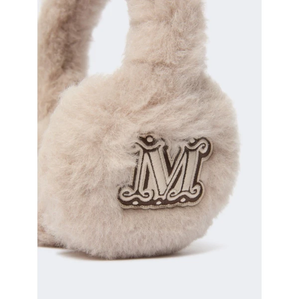 Max Mara Alpaca and Wool Teddy Earmuffs in Beige | Hats | Coveti