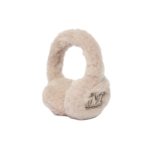 Alpaca and Wool Teddy Earmuffs in Beige