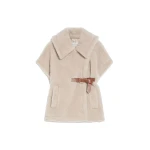Max Mara Alpaca and Wool Teddy Gilet Cape in Beige | Coats | Coveti