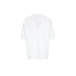 Max Mara Alpino Long Viscose Crepe Sweater in White | Sweaters | Coveti