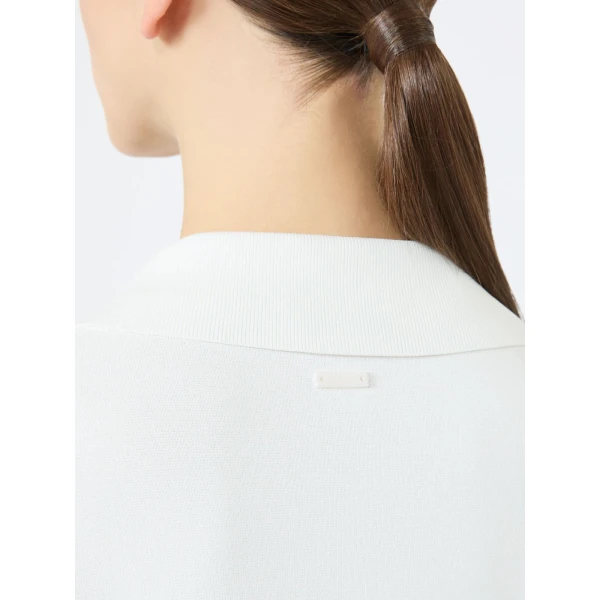 Max Mara Alpino Long Viscose Crepe Sweater in White | Sweaters | Coveti