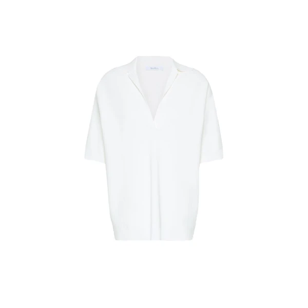 Alpino Long Viscose Crepe Sweater in White