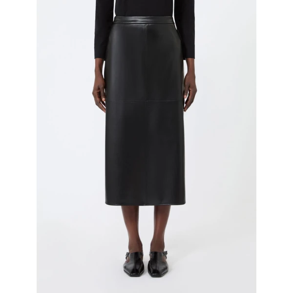 Max Mara Amaca Coated Jersey Pencil Skirt in Black | Pencil Skirts | Coveti