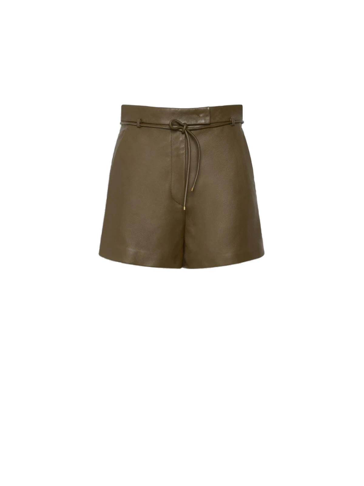 Max Mara Amaca Nappa Leather Shorts in Khaki Max Mara Amaca Nappa Leather Shorts in Khaki | Shorts | Coveti