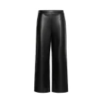 Max Mara Amati Coated Jersey Straight-Leg Trousers in Black | Tailored pants | Coveti