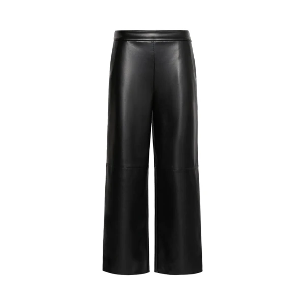 Amati Coated Jersey Straight-Leg Trousers in Black