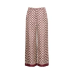 Max Mara Amelia Printed Silk Twill Drawstring Trousers in Bordeaux | Tailored pants | Coveti