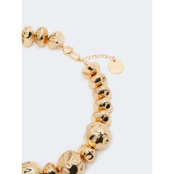 Max Mara Amici Irregular Sphere Choker Necklace in Gold | Necklace | Coveti