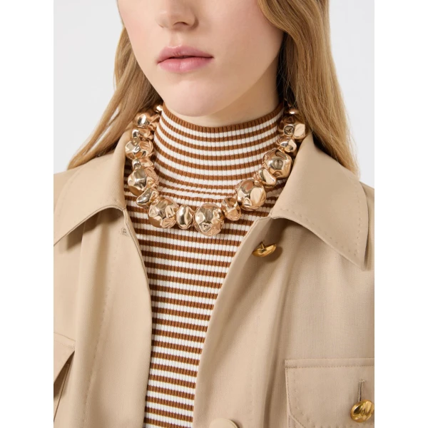 Max Mara Amici Irregular Sphere Choker Necklace in Gold | Necklace | Coveti