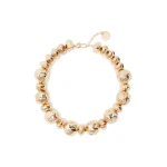 Max Mara Amici Irregular Sphere Choker Necklace in Gold | Women | Coveti