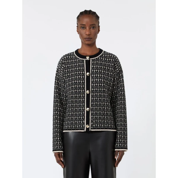 Max Mara Amico Boxy Wool and Cashmere Cardigan in Black | Cardigan | Coveti