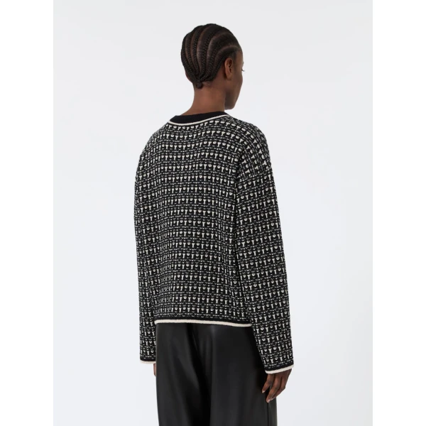 Max Mara Amico Boxy Wool and Cashmere Cardigan in Black | Cardigan | Coveti