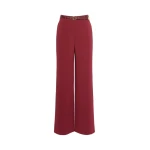 Max Mara Amico Wide-Leg Cady Trousers in Ruby | Wide leg pants | Coveti