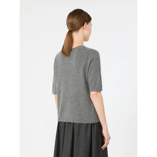 Max Mara Ananas Short Sleeved Cashmere Jumper in Dark Grey | Sweaters | Coveti
