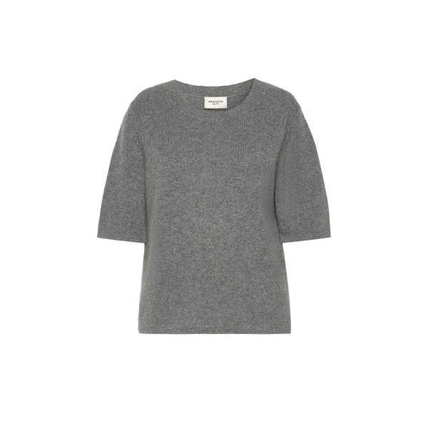 Max Mara Ananas Short Sleeved Cashmere Jumper in Dark Grey | Sweaters | Coveti