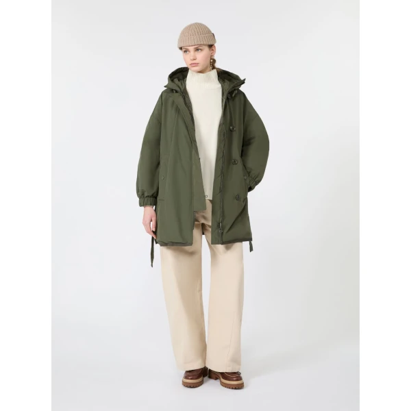 Max Mara Ancora Reversible Water-Repellent Parka in Khaki | Coats | Coveti