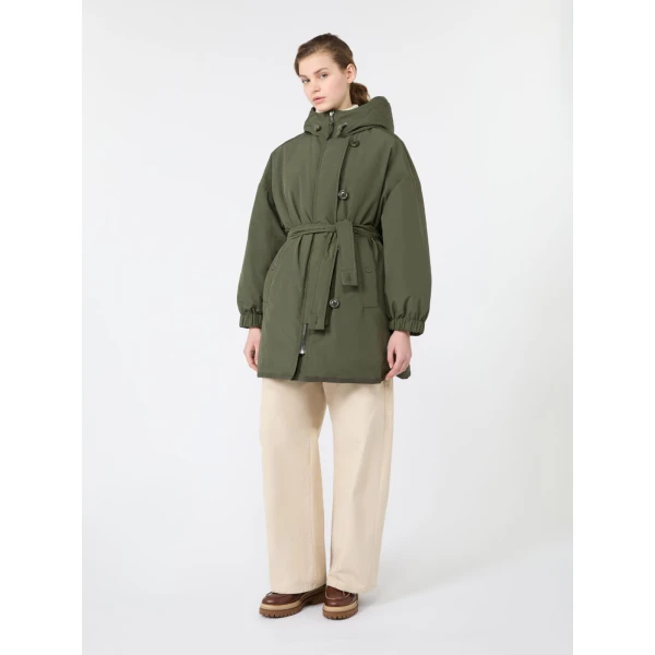 Max Mara Ancora Reversible Water-Repellent Parka in Khaki | Coats | Coveti