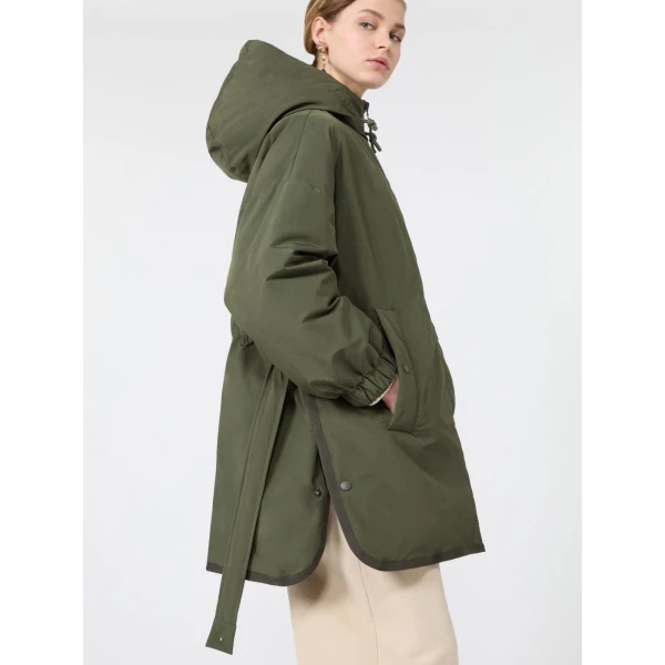 Max Mara Ancora Reversible Water-Repellent Parka in Khaki | Coats | Coveti