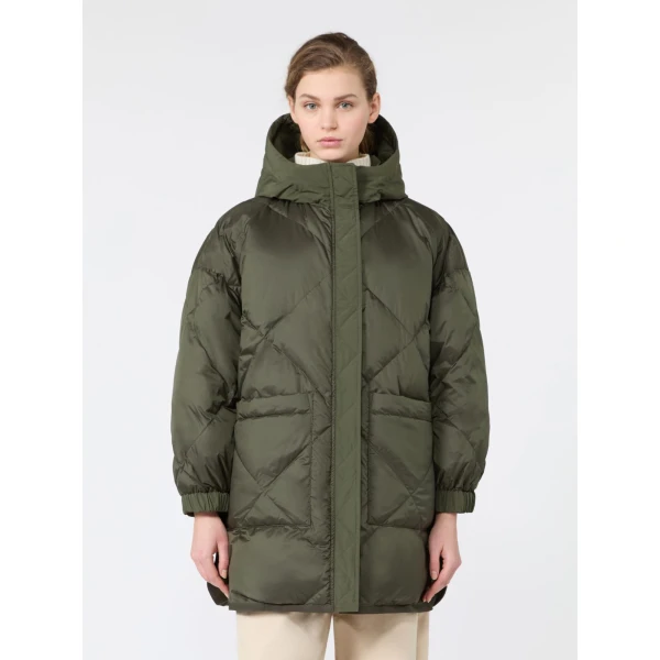 Max Mara Ancora Reversible Water-Repellent Parka in Khaki | Coats | Coveti