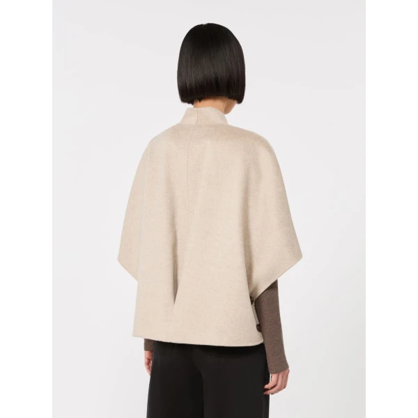 Max Mara Andalo Lightweight Cashmere Cape in Stone Grey | Coats | Coveti