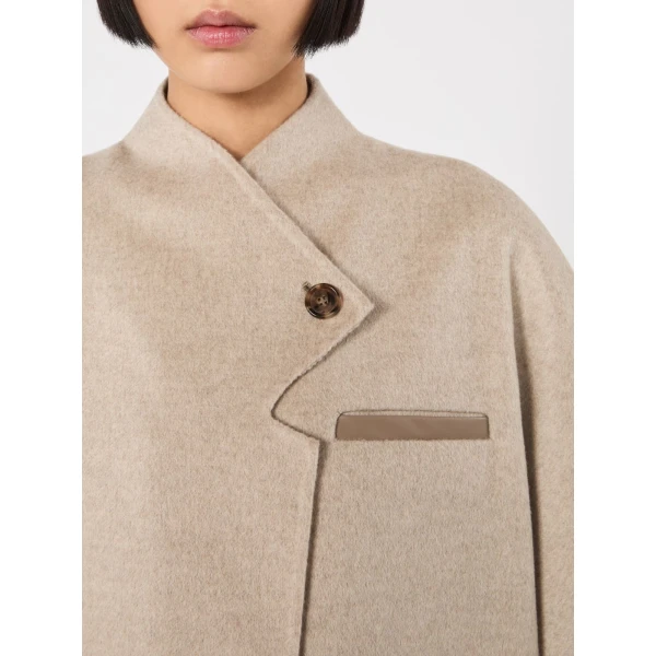 Max Mara Andalo Lightweight Cashmere Cape in Stone Grey | Coats | Coveti