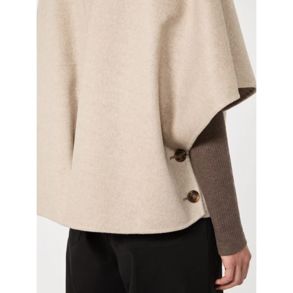Max Mara Andalo Lightweight Cashmere Cape in Stone Grey | Coats | Coveti