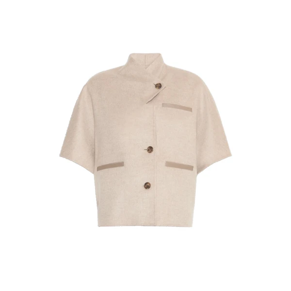 Andalo Lightweight Cashmere Cape in Stone Grey