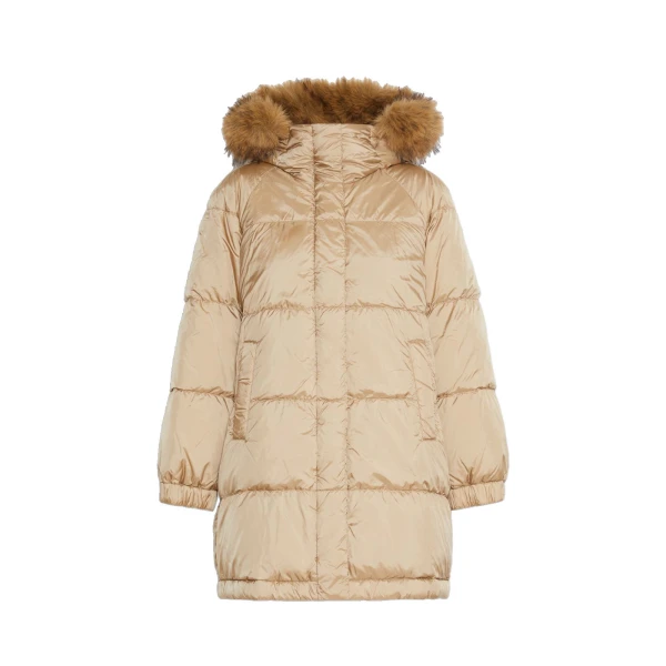 Max Mara Anfora Reversible Water-Repellent Midi Parka in Camel | Coats | Coveti