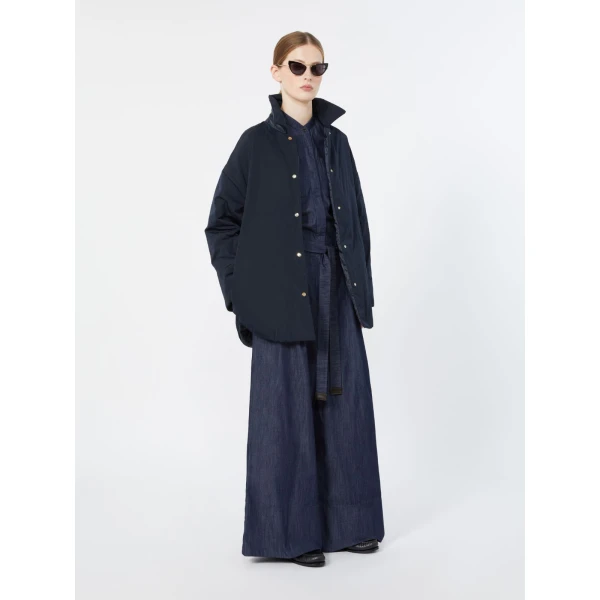 Max Mara Angel Cotton Denim Jumpsuit in Midnight Blue | Jumpsuit | Coveti