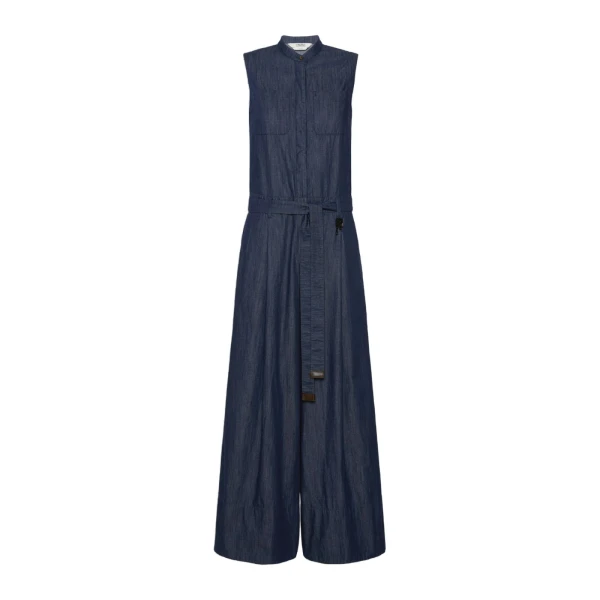 Angel Cotton Denim Jumpsuit in Midnight Blue