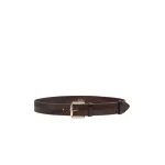 Max Mara Angizia Leather Belt in Dark Brown | Belts | Coveti