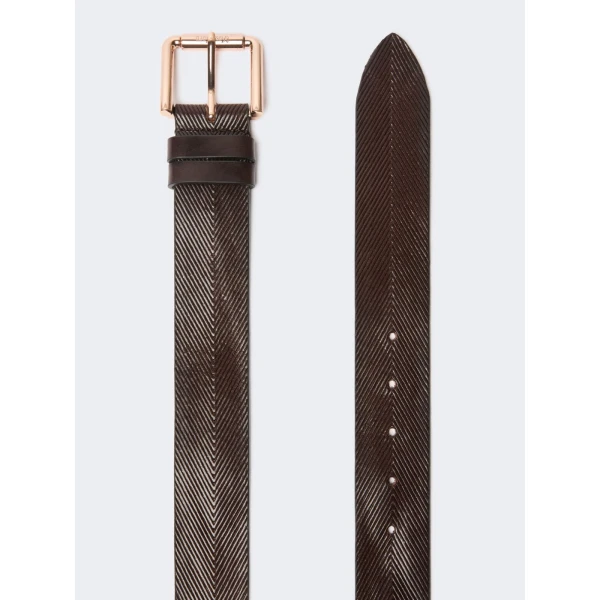 Max Mara Angizia Leather Belt in Dark Brown | Belts | Coveti