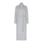 Max Mara Anna Double Wool Robe Coat in Pearl Grey | Wool Coat | Coveti