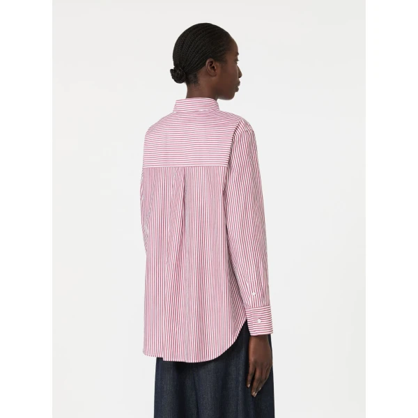 Max Mara Anthea Classic Cotton Shirt in Bordeaux | Shirts | Coveti