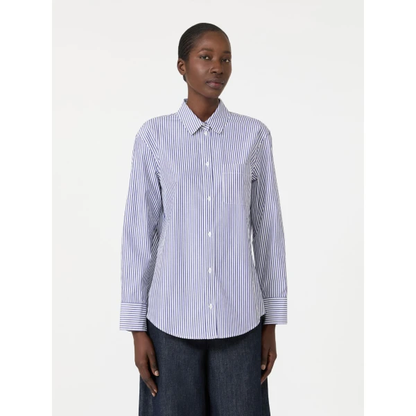Max Mara Anthea Classic Cotton Shirt in Light Blue | Shirts | Coveti