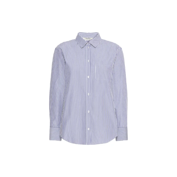 Max Mara Anthea Classic Cotton Shirt in Light Blue | Shirts | Coveti