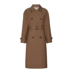Max Mara Antonia Water-Repellent Cotton Twill Midi Trench Coat in Brown | Trench Coat | Coveti