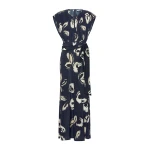 Max Mara Apotema Long Printed Crepe de Chine Dress in Ultramarine | Maxi Dresses | Coveti