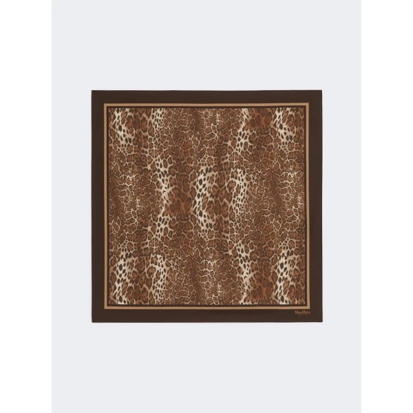 Max Mara Aquila Printed Silk Scarf in Caramel | Scarves | Coveti
