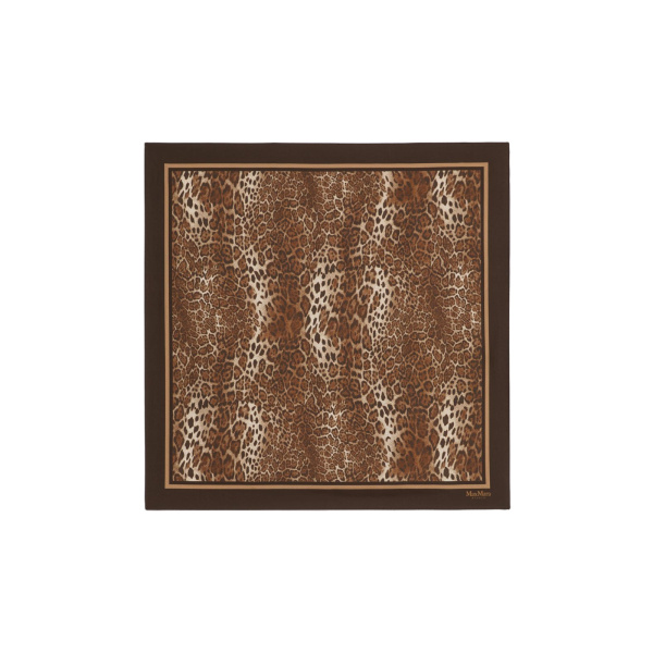 Max Mara Aquila Printed Silk Scarf in Caramel | Scarves | Coveti